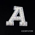 Pearl Rhinestone Cloth Sticker-Letter A-White-2 Pack
