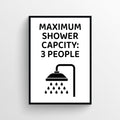 Shower Capacity Bathroom Poster