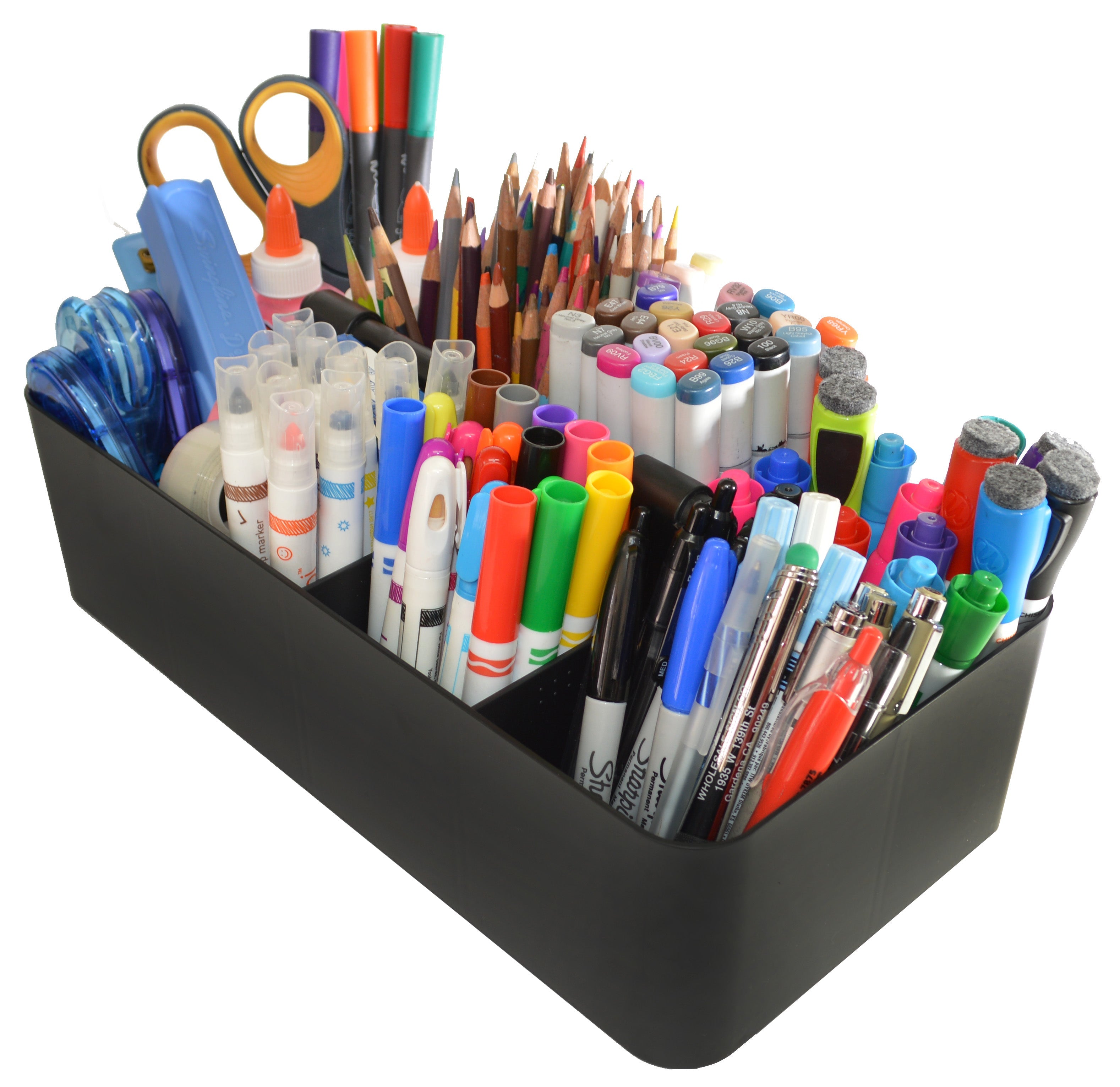 Enjoy Organizer -Portable Caddy Organizer -2 Stackable Plastic Caddy with Handle | Desk, Makeup, Dorm Caddy, Classroom Art Organizers (Made In Usa)